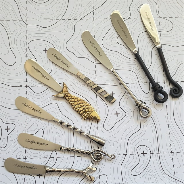 Chedder Together - Spreader - Custom Butter Knife - Wedding Favors - Cheese Spreaders - Rustic Spreaders - 2 spreaders set