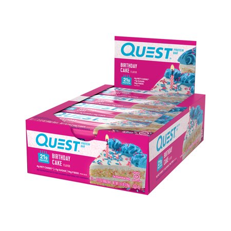 Quest Nutrition Birthday Cake Protein Bar, High Protein, Low Carb, Gluten Free, Keto