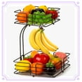 thumbnail image 1 of Auledio 2 Layer Disassembly Square Fruit Holder,Fruit Basket Bowl with Banana Holders in home,(Bronze), 1 of 1