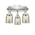 thumbnail image 3 of 916-3C-SN-G58 Innovations Lighting Bell - 3 Light Flush Mount In Art Deco Style-9.25 Inches Tall and 16.75 Inches Wide-Satin Nickel Finish-Silver, 3 of 5