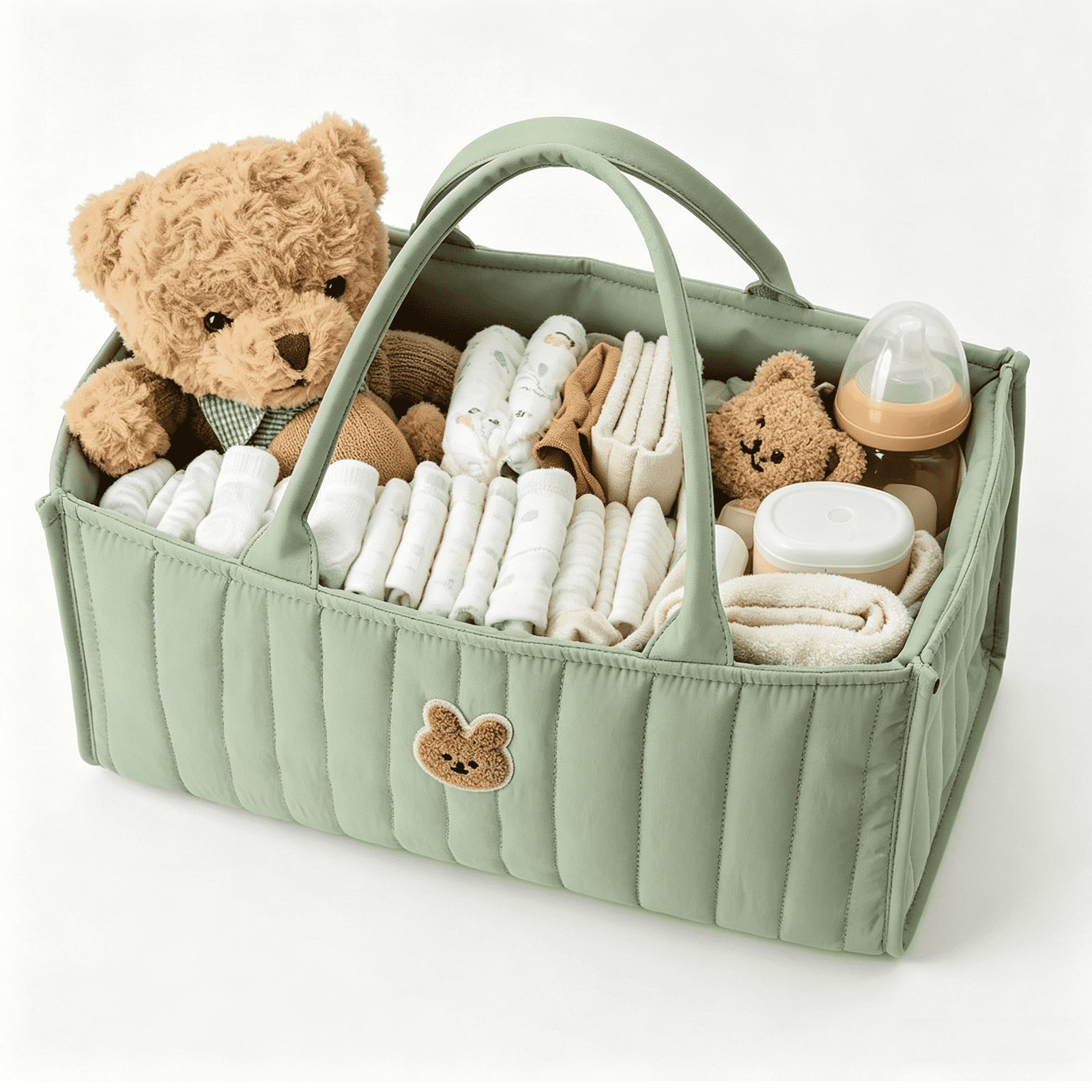 Portable Nursery Organizer Baby Diaper Caddy Organizer for Changing Table Portable Nursery Storage Basket Dresser Top