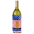 thumbnail image 1 of Botella de Vino Hugger Multicolor Caroline's Treasures BB3064LITERK Patriotic USA Poodle Tan 750 ml, 1 of 1