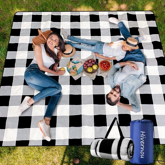 Tofoalife Picnic Blanket, 79"x79" Extra large Picnic Blanket Waterproof Foldbale with Stuff Sack for Picnics Camping Traveling