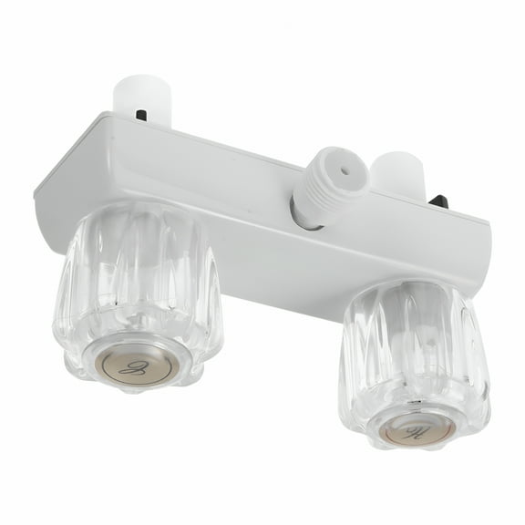 TELOLY Rv Shower Faucet Mobile Home Outdoor Bathtub Shower Center-Faucet 2 Handle Plastic For Vehicles Travel Trailer Hot And Cold Switch Faucet Valve Diverter