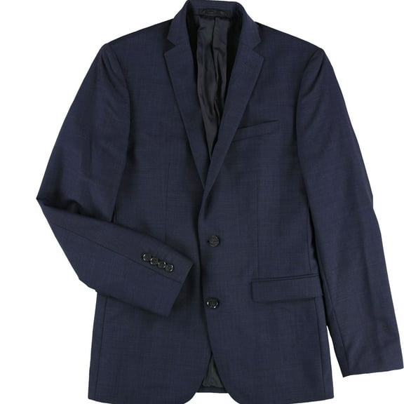 bar III Mens Simple LS Two Button Blazer Jacket, Blue, 42 Short