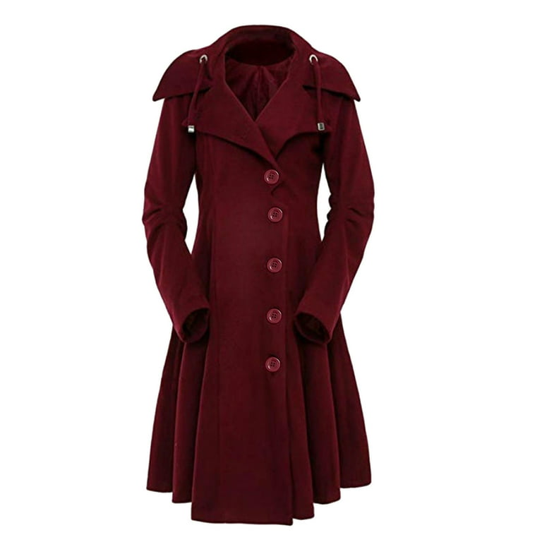ジャケット・アウター LIDNM WOOL CHECK TRENCH COAT Men'S Notched Long Wool Blend Trench Coat Single Breasted