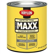 Krylon COVERMAXX Acrylic Latex Enamel, Gloss, Sun Yellow, 1 Quart