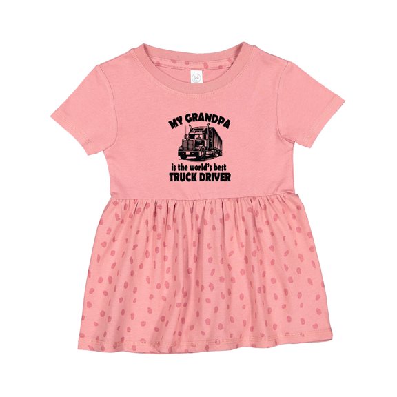 Inktastic Grandpa is Worlds Best Truck Driver Girls Baby Dress