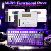 ATTACK SHARK R85 HE 75% Magnetic Wired Gaming Keyboard, 8KHz Polling Rate, Hall Effect Hot Swappable Switches, RGB Light Bar, Volume Knob, PC/Mac Compatible, Gray