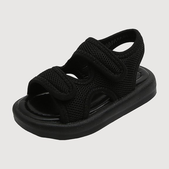 Gyujnb Kids Open Toe Sandals Adjustable Hook and Loop Thick Sole Casual Outdoor Beach Shoes (Toddler,Boys and Girls),4-4.5 Years