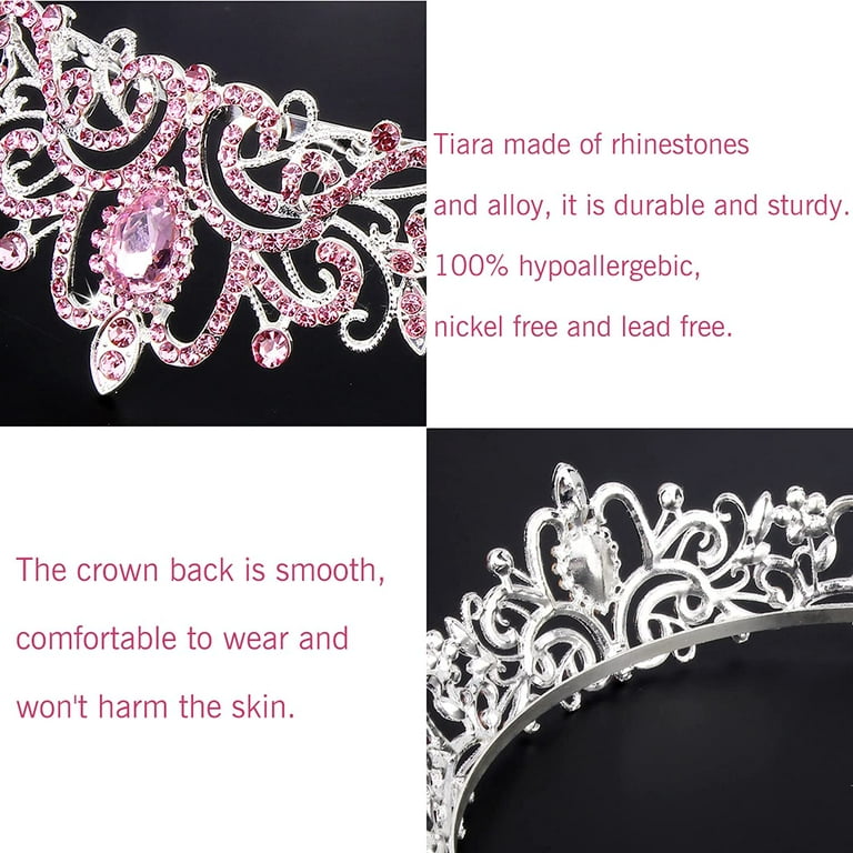Silver Crystal Tiara Crown Headband Princess Elegant Crown  display picture 2