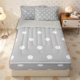 thumbnail image 2 of Erosebridal Minimal Light Gray Polka Dot Zipper Queen Comforter Set with Fitted Sheet and 2 Pillowcases,Pale Tone Large Circle Pattern Zipper Bedding Set,Ash White,4 Pieces,Grey Reversible, 2 of 6