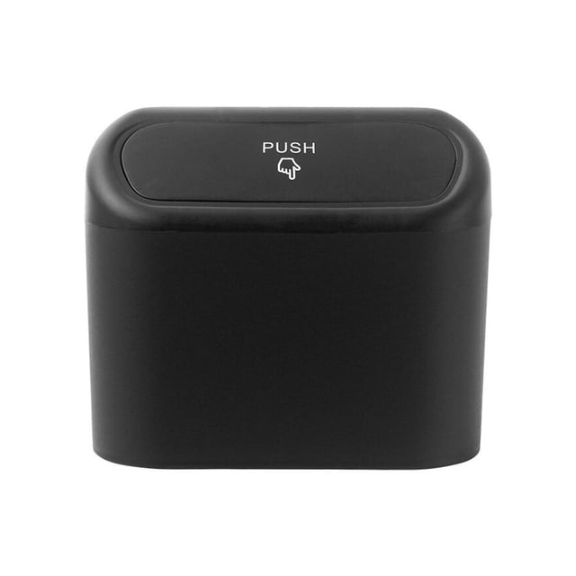 Black Car Trash Can Durable Hanging Waterproof Storage Box Small Car Garbage Can