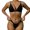 Black, variant on Vedolay Swimsuit Coverup For Women Plus Size Women's String Two Piece Halter Top Triangle Bikini Set with Tie Side Bottom Swimsuit Bathing Suits,Brown M