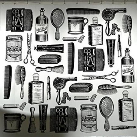 Izola Shower Curtain Barbershop Pattern Walmart Com