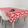 thumbnail image 3 of XAJAT 60‘‘x102'' Modern Pink Rectangle Tablecloth, Cotton Linen Table Covers with Love Heart Print, 3 of 4