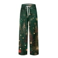 thumbnail image 6 of WTOBBY Men's Knitted Christmas Print Casual Pants with Pockets, Soft Lounge Sleep Pajama Bottoms for Holiday and Home Wear,Green XL, 6 of 7
