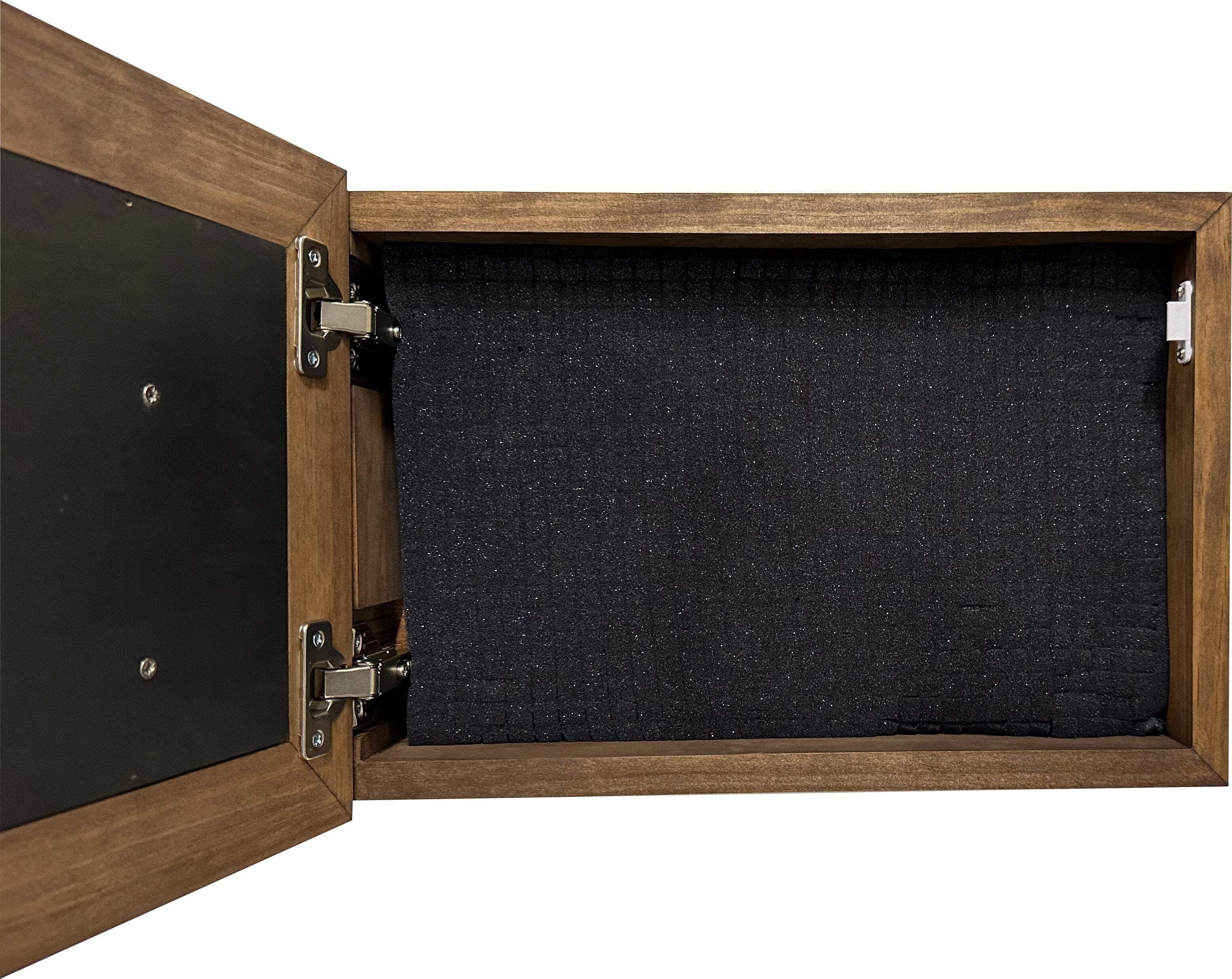Bellewood Designs Decorative Gun Cabinet Wall-Mounted  Secure with a Cross and Exodus 22:2 - Gun safe To Securely Store Your Gun  Home Self Defense Gear
