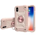 thumbnail image 2 of Adecuado para la carcasa del teléfono móvil Iphone X / xs / 5.8, carcasa de soporte giratorio de color de contraste, cubierta protectora de doble anillo con todo incluido (rosa) Feliz Sencillez, 2 of 2