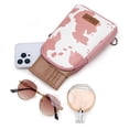 thumbnail image 3 of Wrangler Cow Print Crossbody Bags for Women Western Sling Bag with Adjustable Starp Cross Body Purse, Light Pink, 3 of 8