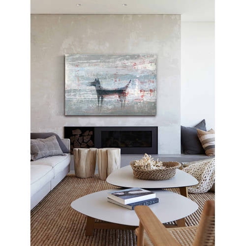 "Dark Dog" Painting Print on Wrapped Canvas