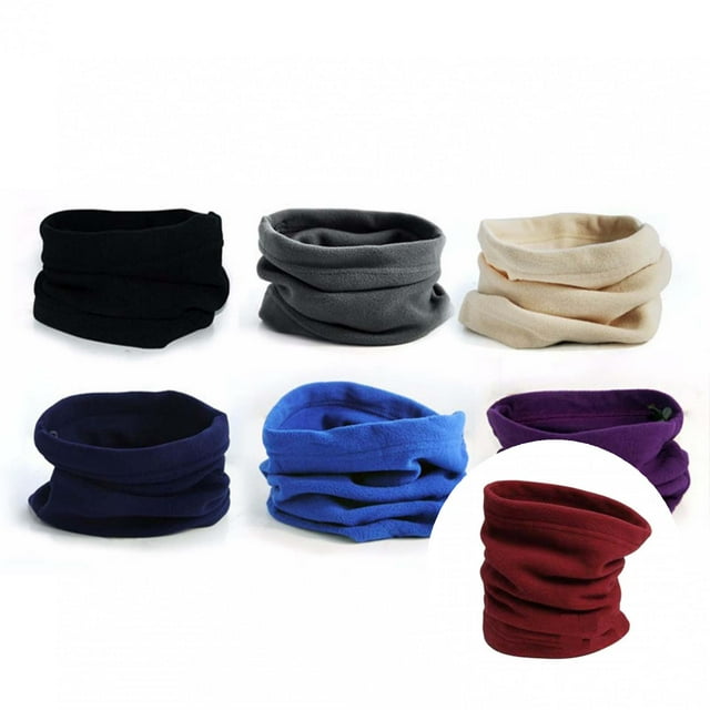 Neck Scarf Adjustable Solid Color Fleece Keep Warming Ski Tube Warmer for Sports