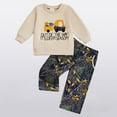 thumbnail image 2 of JUMEYU Baby Boy Outfits Fall Winter Newborn Baby Boy Clothes Boy Outfit Infant Winter Fall Long Sleeves Pants Set 2PC 3 6 9 12 24 Months 2T 3T 4T (Beige,12-18 Months), 2 of 8