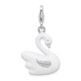 thumbnail image 3 of Sterling Silver Amore La Vita Polished 3-D Enameled Swan Charm Pendant with Fancy Lobster Clasp, 3 of 4