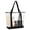 Black:Large Horizontal, variant on Large Clear Tote Bag with Zipper and Front Pocket, 20 x 15 x 5.5 Inches PVC Work Bag for Stadium Events, Travel and Daily Use, Black