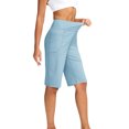 thumbnail image 4 of Besolor Womens Workout Bermuda Shorts High Waisted Stretchy Knee Length Athletic Yoga Shorts with Pockets, 4 of 9