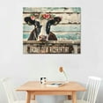 thumbnail image 2 of Orinice Farmhouse Canvas Wall Art Rustic Cow Cattle Wall Decor Inspirational Quotes Country Farm Animals Pictures Painting Prints Framed Artwork for Living Room Kitchen Bathroom  16x12in, 2 of 6
