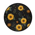 thumbnail image 2 of 36.2 Inch Round Floor Mat Yellow Sunflower Pattern Carpet Decor Rug for Living Room Bedroom, 2 of 6