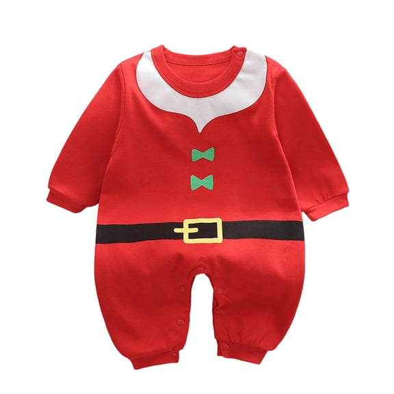 Ulanda Newborn Baby Boy Girl Christmas Outfit My First Christmas Romper Jumpsuit Gender Neutral Baby Clothes (Red, 0-3 Months)