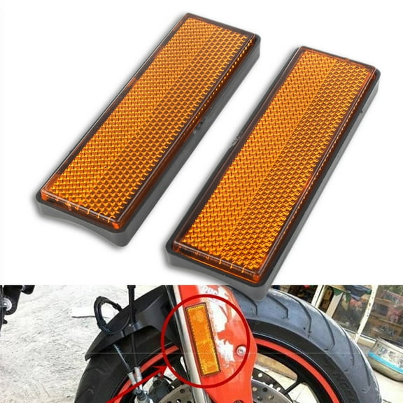 NS Motorbike Universal Front Lower Fork Leg Reflector Cover Accessaries for , ATV, Bikes, Dirt Bikes, Car, Trailers, etc., Ambe