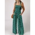 thumbnail image 2 of Women's Casual Loose Overalls Jumpsuits One Piece Sleeveless Printed Wide Leg Long Pant Rompers With Pockets, 2 of 4