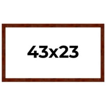 43x23 Walnut Brown Veneer Real Wood Picture Frame Width 1.75 inches | Interior Frame Depth 0.5