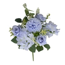 Hiroekza Artificial Flower - China Aster, Lisianthus Outdoor Fake Flowers Faux Outdoor Flowers - 32cm Real Looking Artificial Flowers for Wedding Home Decoration Party Office Garden Blue