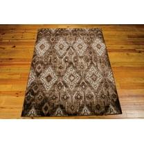 Nourison Karma Repeat Medallions Chocolate 7'10" x 10'6" Area Rug, (8x11)
