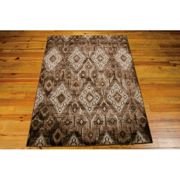Nourison Karma Repeat Medallions Chocolate 7'10" x 10'6" Area Rug, (8x11)