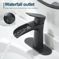thumbnail image 2 of Black Bathroom Faucets Single Handle Waterfall Sink Faucet One Hole or Three Holes with Deck Mount Vanity Farmhouse RV Vessel Basin Faucet, 2 of 6
