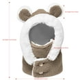 thumbnail image 2 of 3 in 1 Beanie Hats Scarf Mask for Boys Girls Cute Bear Hooded Balaclava Pullover Face Cover Head Soft Comfy Winter Warm Plush Hat, 2 of 4