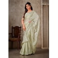 thumbnail image 2 of Ethnic Asia Crepe Silk Wedding Wear Pink Saree With Unstitched Blouse Fabric, 2 of 3