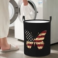 thumbnail image 4 of Laundry Basket, Patriotic USA Butterfly Art Laundry Hamper Waterproof Laundry Bag Clothes Hamper Laundry Bin with Handles for Bedroom, Living Room, Kids Room, 4 of 6