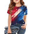 thumbnail image 2 of CCRFTGI American Flag Shirts for Kids Boys Girls Size 7 Patriotic Casual 4th Of July American Flag Striped Outfits July 4th Celebration Summer Shirts 1776 T-Shirts Red 3-4 Years, 2 of 6