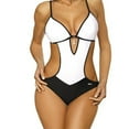 thumbnail image 2 of Traje de baño de una pieza para mujer, conjuntos de bikini para mujer, bikini de color liso para mujer, traje de baño con espalda descubierta, traje de baño para mujer, 2 of 5
