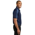 thumbnail image 3 of Port Authority Silk Touch Performance Colorblock Stripe Polo-L (Navy/ Carolina Blue), 3 of 6
