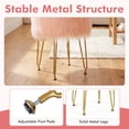 thumbnail image 6 of Giantex Faux Fur Vanity Stool Chair, Round Footstool Ottoman with Metal Legs, Fluffy Chair Footrest, Makeup Stool for Bedroom, 6 of 8