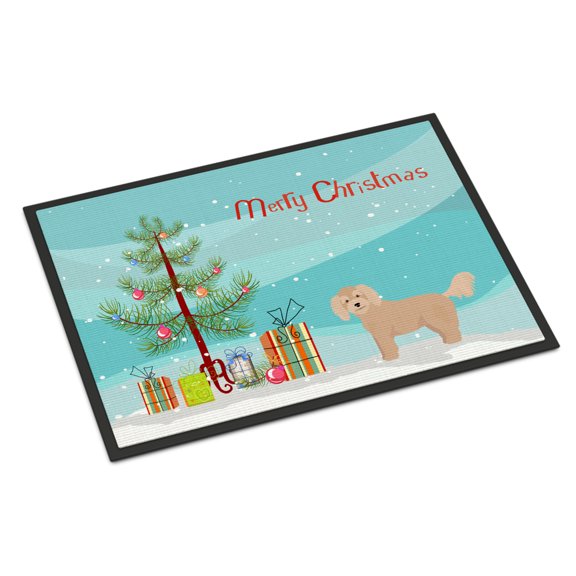 Carolines Treasures CK3806MAT Bichpoo Christmas Tree Door Mat Indoor Rug or Outdoor Welcome Mat 18x27 Doormat 27"L x