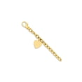 thumbnail image 3 of 14K Yellow Gold Link w/ Heart Charm Bracelet, 3 of 3