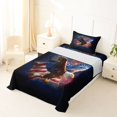thumbnail image 5 of Manfei Eagle Usa Flag Twin Sheets,July 4Th Fireworks Bedding,Brown Red Blue,3-Piece,1 Fitted Sheet and 1 Pillowcase, 5 of 6